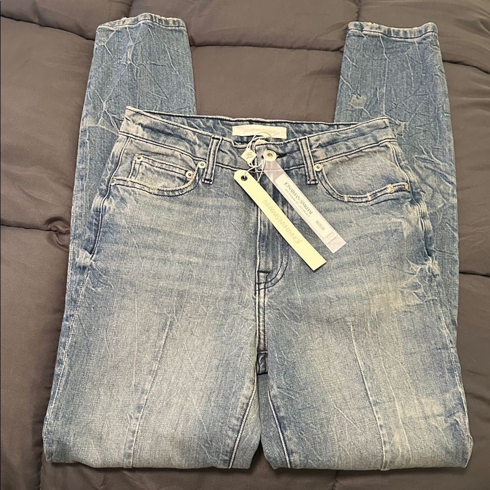 Jonathan Simkhai Jensen Darted Denim Blasted Jeans 25 29 Orig $225 New 90s Style - Picture 2 of 6